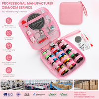 Kit de couture de voyage portable avec aiguilles, fil et ciseaux pour la réparation de vêtements à domicile, à l'hôtel ou en cas d'urgence