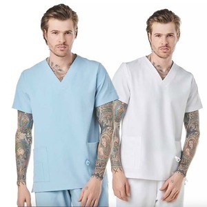 Adar manga corta azul marino gris hombres enfermera Doctor Scrubs uniformes conjuntos médico Scrubs trabajo uniforme conjunto - Product Image 6