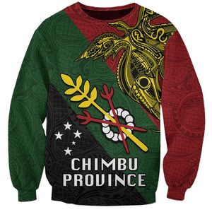Sweat-shirt personnalisé de la province de Chimbu de Papouasie-Nouvelle-Guinée <span class=keywords><strong>PNG</strong></span> Oiseaux de paradis Polynésien Arty Style Pull Sublimation OEM ODM - Product Image 1