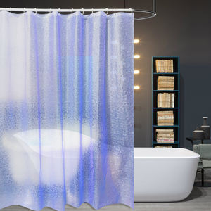 Ensemble <span class=keywords><strong>de</strong></span> rideaux <span class=keywords><strong>de</strong></span> <span class=keywords><strong>douche</strong></span> modernes en EVA/PEVA transparents 3D <span class=keywords><strong>avec</strong></span> <span class=keywords><strong>motif</strong></span> carré pour la maison ou l'hôtel - Product Image 4