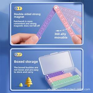 Demostrador de geometría magnética para estudiantes de escuela <span class=keywords><strong>primaria</strong></span> 2/3/4 grado Matemáticas transportador ayuda para enseñanza reglas de empalme de polígono - Product Image 4