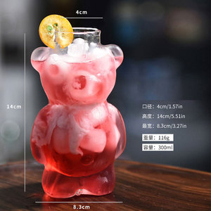 Bán buôn cốc thủy tinh chì miễn phí cao borosilicate chịu nhiệt làm bằng tay trong suốt dễ thương Gấu ly cà phê thủy tinh với rơm - Product Image 4