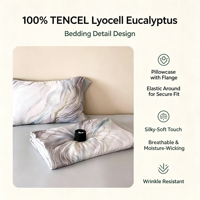 Parures de lit modernes 100 % en lyocell d'eucalyptus, rafraîchissantes, respirantes et écologiques, tailles Queen/King
