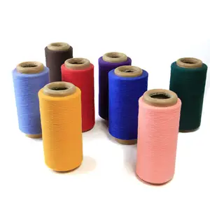 Multicolored recycled polyester combed cotton blended knitting yarn for making socks