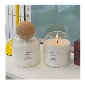 Tarro de vela de vidrio resistente al calor de 500ml con tapa de corcho para decoración del hogar, uso como tarros, contenedores o soportes - Product Image 2