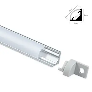 Новый продукт, RL-0808 освещение лестницы, алюминиевый светодиодный Угловой Профиль V-образной формы для светодиодной полосы шириной 4 мм, освещение для дома, украшение лестницы