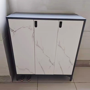 Modern White Grey Smart Home Living Room Entry 3-Door Metal Steel Lockable <b>Shoe</b> Cabinet Storage <b>Rack</b> - Product Image 5