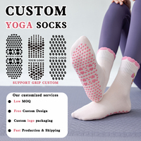 Chaussettes de Pilates en coton respirantes antidérapantes pour femmes, motif dessin animé tricoté, écologiques, pour le yoga et le sport, vente en gros