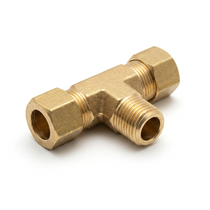 Conectores en T de Latón de Alta Calidad, Mecanizados por CNC, Lisos, de 1/8", 1/4", 3/8", 1/2", 6mm, 8mm, 10mm, 12mm, con Doble Férula, para Compresión Hidráulica - Product Image 2