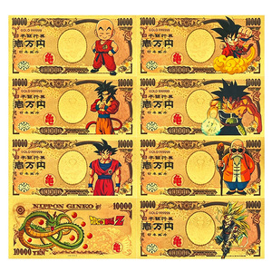 Carte de collection Anime japonais Dragon Z en feuille d'or, billet de 10 000 Yens, 7 designs, cadeau <span class=keywords><strong>manga</strong></span> - Product Image 1