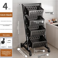 Freistehendes Drei-/Vierstöckiges Küchenregal aus Kohlenstoffstahl Langlebiges Modernes Design zur Aufbewahrung von Obst & Gemüse