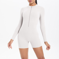 Combinaisons de yoga une pièce dos nu pour femmes Combinaisons de yoga à fermeture éclair Gym Workout Sports Yoga Jumpsuits for Women