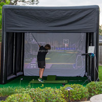 Location de matériel de fête commerciale, simulateur de golf gonflable, enclos de golf gonflable, tente de golf gonflable à vendre