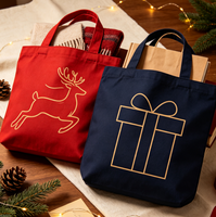 Sac de rangement pliable en toile imprimée de Noël, personnalisable avec logo, pour articles quotidiens, en vrac