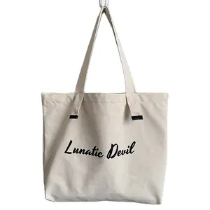 FeiFei Reusable Heat Transfer Grocery Bag Plain Shoulder Cotton Canvas Shopping Tote Bag