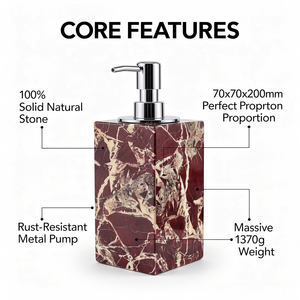 <span class=keywords><strong>Distributeur</strong></span> de <span class=keywords><strong>savon</strong></span> en <span class=keywords><strong>pierre</strong></span> lourde Silva Stone 150 ml, ensemble d'accessoires de salle de bain, flacon pompe à liquide pour salle de bain, lotion Onyx - Product Image 2
