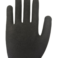 Usine en gros 15G Orange/noir Nylon et Spandex doublure NBR Sandy Palm Coating gants pour industriel