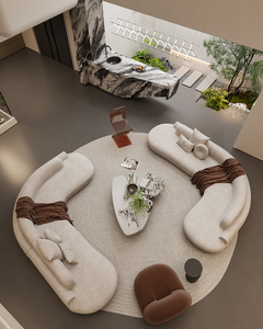 Villa tasarım mutfak dolabı tasarım iç tasarımı yüksek hacimli Villa kanepe yemek masası sandalye asılı dolap oturma odası - Product Image 3