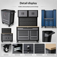 Armoire à outils combinée pour réparation automobile, panneau suspendu pour concessionnaires 4S, chariot à outils mobile épaissi à 7 tiroirs HS-207 grande capacité