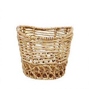 Cesta de Almacenamiento de Jacinto de Agua Natural, Tejido Rústico Rectangular, Ecológica y Multiusos - Product Image 1