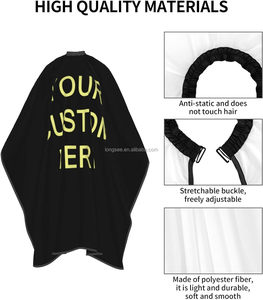 New Arrival High Quality Custom Beauty Salon Barber <strong>Cape</strong> With Designs Snap Polyester Barber Apron <strong>Hairdresser</strong> Apron - Product Image 5