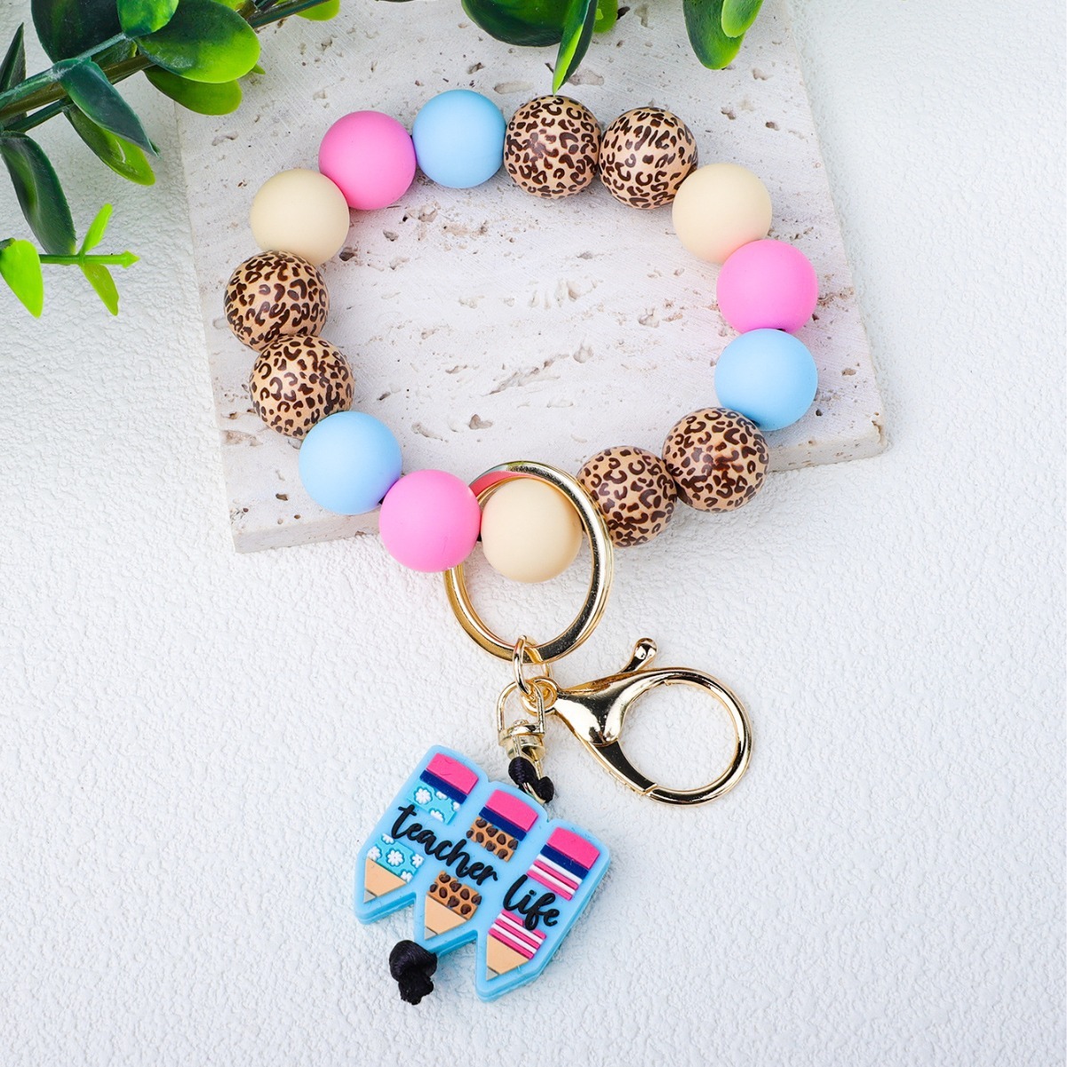New Personalized Silicone Acrylic Beaded Necklace Accessory Fashionable and Versatile Mobile Phone Neckband and Lanyard Women Image 5