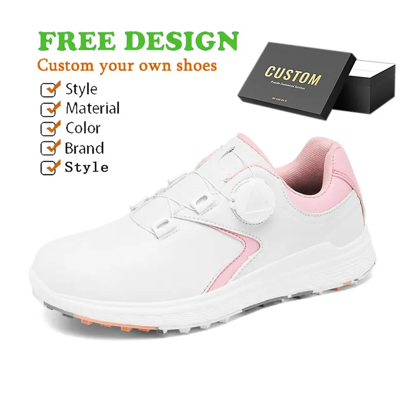 Golf Shoes Manufacturer Custom Waterproof Fashionable Color Printed Anti-slip Women Golf Shoes Custom
