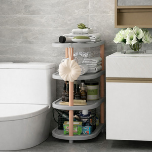 Multifunctional Round <b>Corner</b> <b>Shelf</b> With <b>Shelves</b> For Bedroom Storage Organization Standing Type W432 - Product Image 2