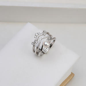 Ensemble de 3 bagues ouvertes en argent S925 faites à la main, accessoires de bricolage pour femmes avec 6-7 perles pliables, support gratuit, 1460 perles en vrac - Product Image 1