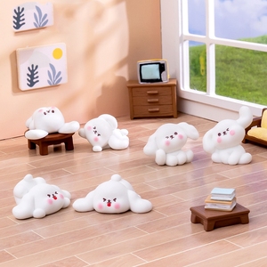 Mignon petit blanc résine chiens ornement Micro paysage amusant bricolage décoration accessoires pour <span class=keywords><strong>jardin</strong></span> bureau voiture Mini pendentif Animal - Product Image 2