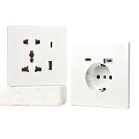 Prise Murale Universelle Multifonction BENDI en Gros, 16A 250V, 5 Prises, Ports USB, IP22, Matériau PC