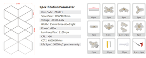 Éclairage de vitrine pour magasin d'alimentation, luminaires décoratifs pour magasin de diamants, 6500K, haute luminosité, PC, dimmable, montage à vis au plafond pour marché fermier - Product Image 2
