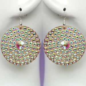 Châu Âu Mỹ Thích hợp thiết kế mạ vàng thép không gỉ thả Bông tai đa năng mặt trăng hoa Mặt dây chuyền đá tự nhiên kỷ niệm - Product Image 2