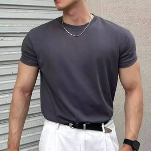Men's Casual Fitness Cotton Sports <strong>T</strong>-<strong>Shirt</strong> Boys' Short-Sleeved Small <strong>Nose</strong> Muscle Jersey Solona Fabric Silk Screen Printing Solid - Product Image 4
