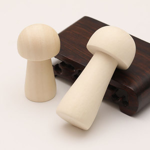 Figurines de champignons en bois faites à la main 85 mm 65 mm, fournitures artisanales en bois naturel pour la décoration DIY - Product Image 4