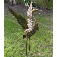 Paire de statues d'oiseaux grappin en laiton bronze patiné, style antique, pour extérieur, moulées à la main, polies et plaquées