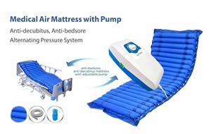 Matelas <span class=keywords><strong>médical</strong></span> à pression alternée <span class=keywords><strong>anti</strong></span>-escarres pour lit d'hôpital, à bulles d'air, avec pompe, léger (2,2 kg), capacité 135 kg - Product Image 2