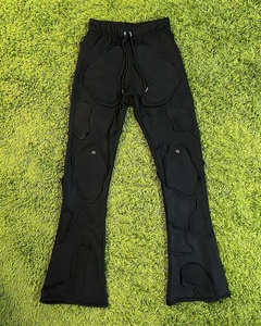 Custom <strong>Patch</strong> <strong>Work</strong> Cut and Sew Highweight Flare Stacked Sweat <strong>Pants</strong> Sweatpants Men - Product Image 4