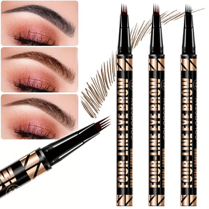 Crayon à sourcils liquide fin à quatre pointes, longue tenue, résistant à l'eau et à la transpiration, à base de plantes - Product Image 4