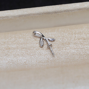 จี้เงินแท้ S925 รูปใบไม้ สำหรับผู้หญิง ประดับมุก DIY ขนาด 8-12 มม. อุปกรณ์เสริม ถาดเปล่า ผลิตภัณฑ์กึ่งสำเร็จรูป 4996 พร้อมจี้หัวและชาร์ม - Product Image 2