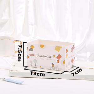 Caja de papel biodegradable desechable personalizada para sándwich, pan horneado, tostadas, hamburguesas, patatas fritas, bollo, caja de papel para llevar - Product Image 6