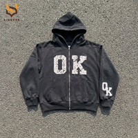 Ensemble survêtement deux pièces streetwear surdimensionné en molleton épais avec sweat à capuche zippé et short pour homme, personnalisable OEM, par le fabricant