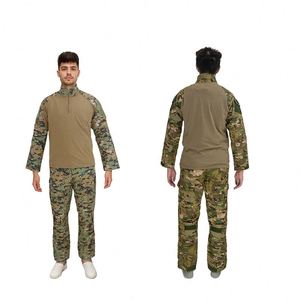 Costume de camouflage avec poches Uniforme extérieur tactique kaki à manches longues - Product Image 1