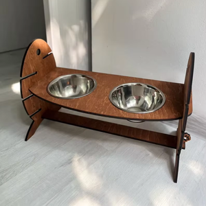 Cuencos rectangulares de madera para mascotas, alimentador elevado, soporte para cuenco de gato, soporte de alimentación, muebles móviles modernos para mascotas, regalo para mascotas - Product Image 4