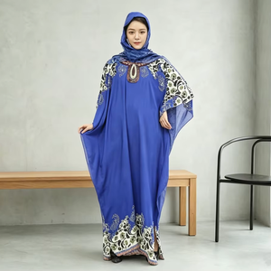 Diseño de Abaya Personalizado, Vestido Abaya de Verano en Algodón Frío con Cristales, Estilo de Medio Oriente para Mujeres Musulmanas, Disponible en Stock - Product Image 1