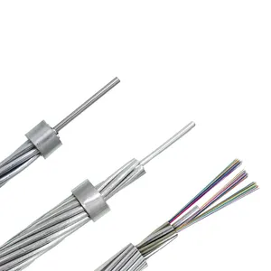 Outdoor Overhead Singlemode Stainless Steel Tube Optical Fiber Composite Ground Wire 24 48 96 Core OPGW Fibre Optic Cable