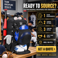 Sac à dos personnalisé OEM pour équipement de baseball avec support pour casque, sangles pour batte et compartiment à chaussures pour équipes et détaillants sportifs