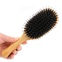 Brosse démêlante à coussin d'air en bois d'olivier, poils de sanglier et picots en nylon, massage du cuir chevelu, certifiée FSC, personnalisable, haute qualité