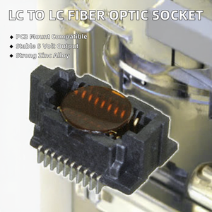 LC to LC for Fiber Optic Panel Mount Female to Female Coupler <b>Single</b>-Mode Multimode Module <b>Socket</b> 5V PCB Brass 20P - Product Image 2