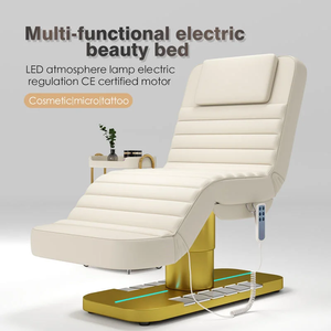 3 Motors Electric Beauty Bed Adjustable Facial Bed with Golden Stainless Steel Base Massage Bed for Salon - Product Image 6